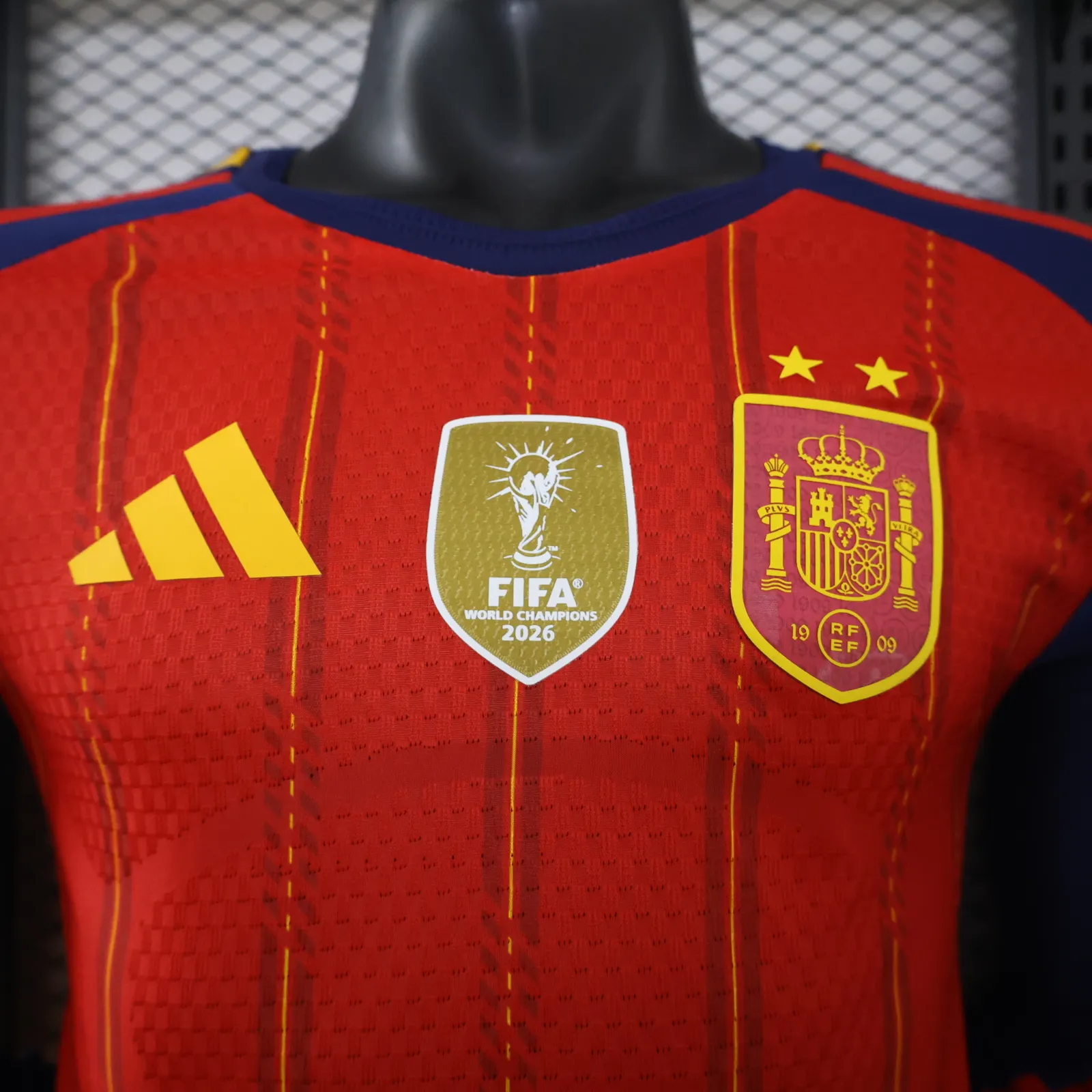 2026-27 Spain Home Long-Sleeve Jersey (with Two Stars) – Player Version