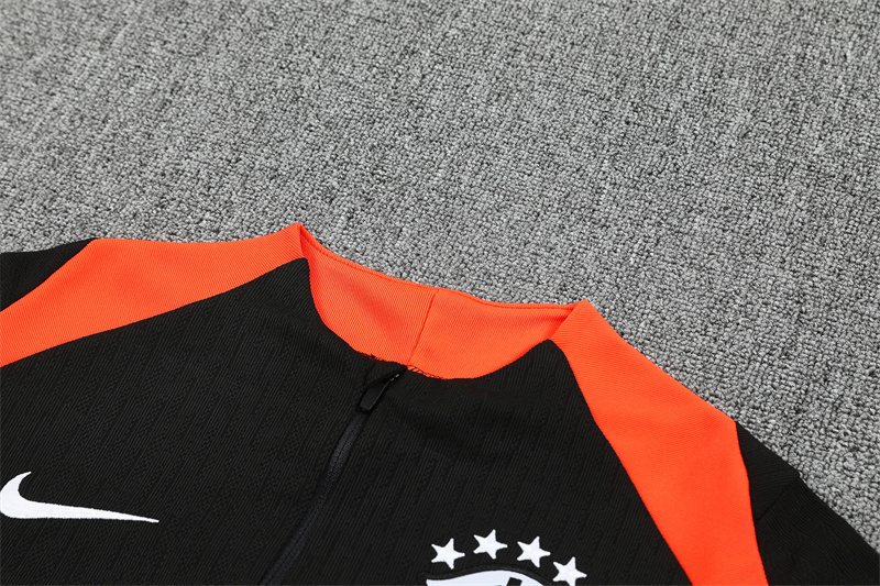2025-26 Brazil Black Half-Zip Training Jersey