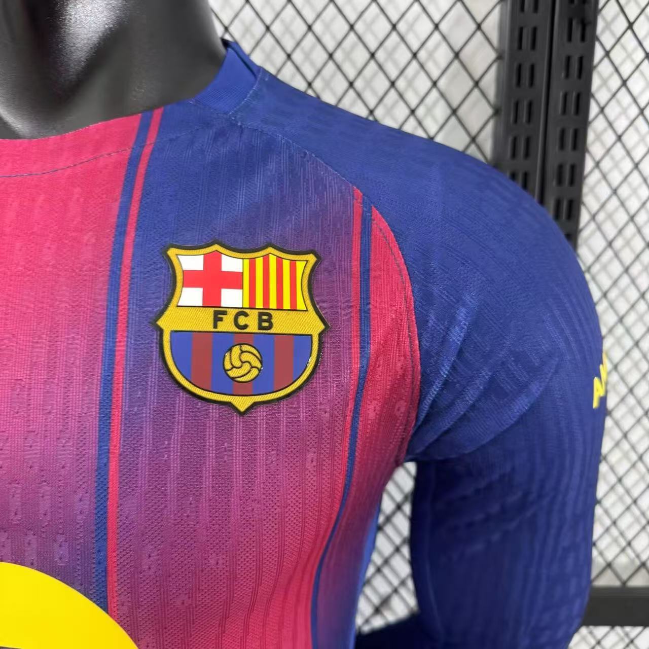 2025-26 Barcelona Home Long-Sleeve Jersey – Player Version
