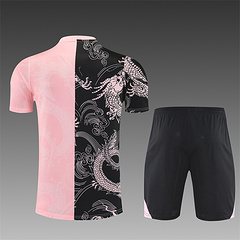 2025-26 Real Madrid black and pink short-sleeved training jersey