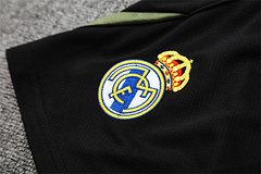 2025-26 Real Madrid Black and Green Short Sleeve Training Jersey