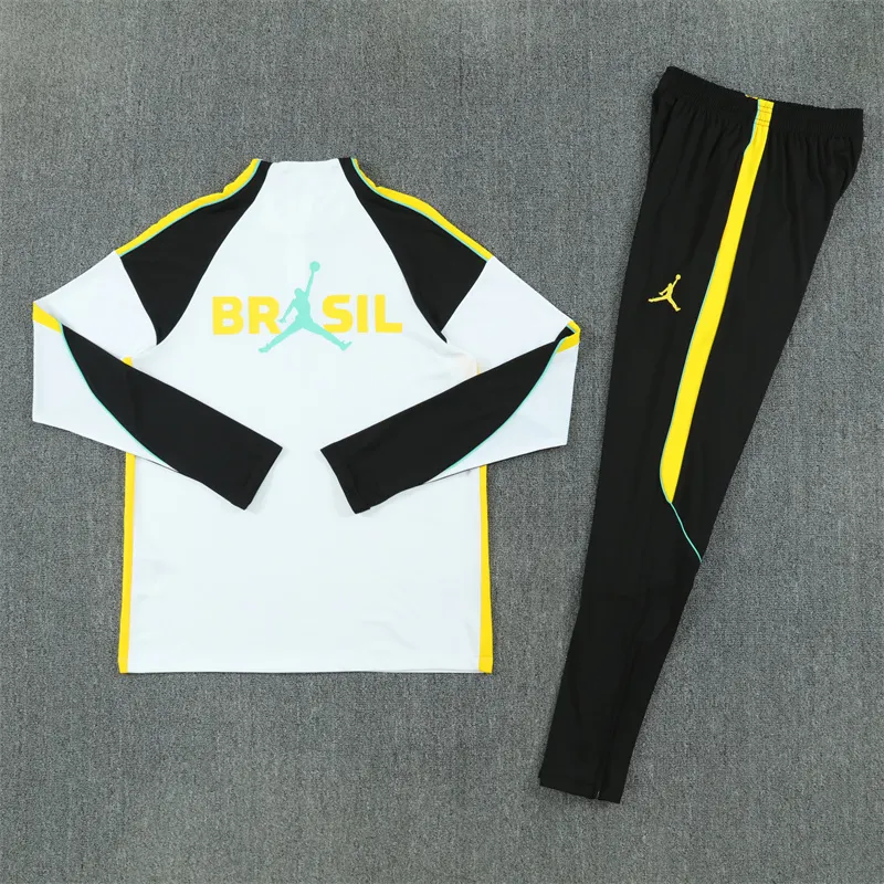 2026-27 Brazil Jordan White Half-Zip Training Jersey