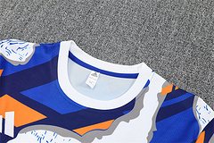 2025-26 Real Madrid yellow blue short sleeve training jersey