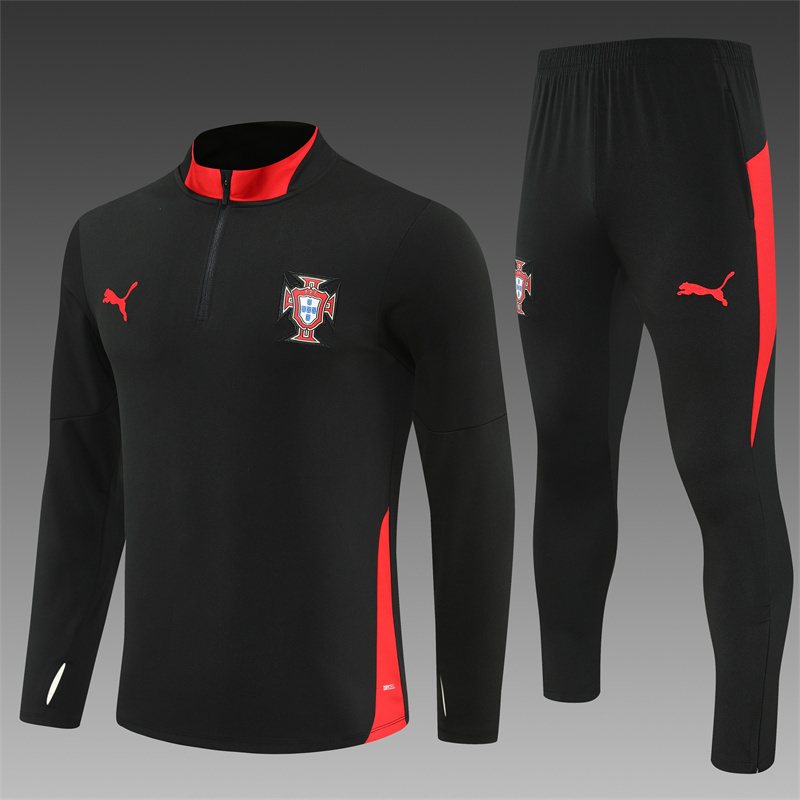 2025-26 Portugal Black Half-Zip Training Jersey