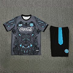 2025-26 Napoli Black Grey Short Sleeve Training Jersey
