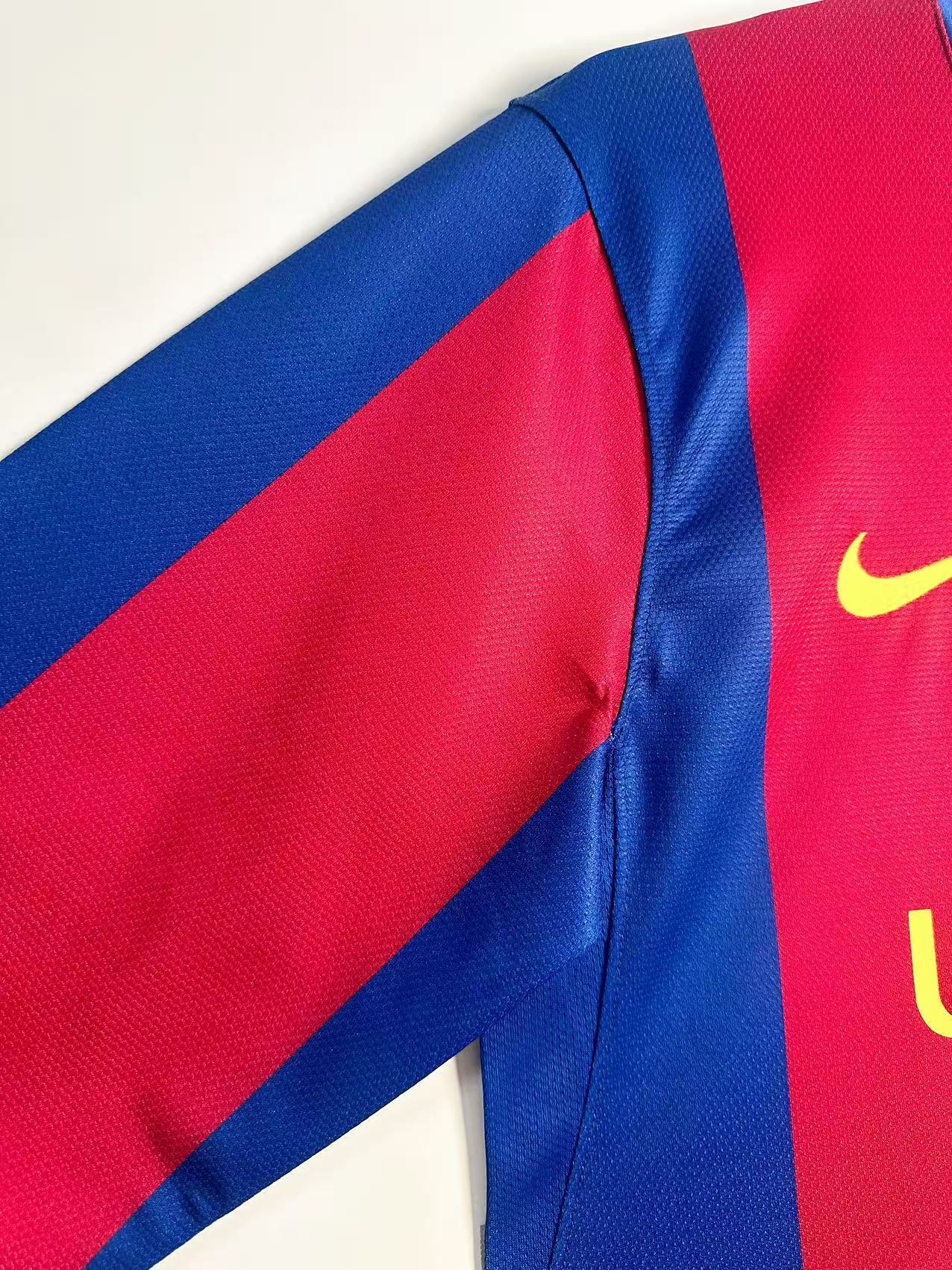 2007-08 Barcelona Home Long-Sleeve Retro Jersey