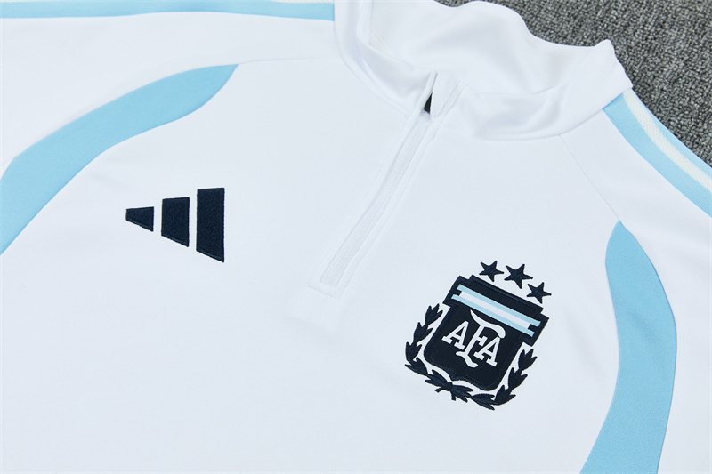 2026-27 Argentina White Half-Zip Training Jersey