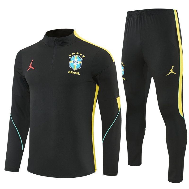 2026-27 Brazil Black Half-Zip Training Jersey