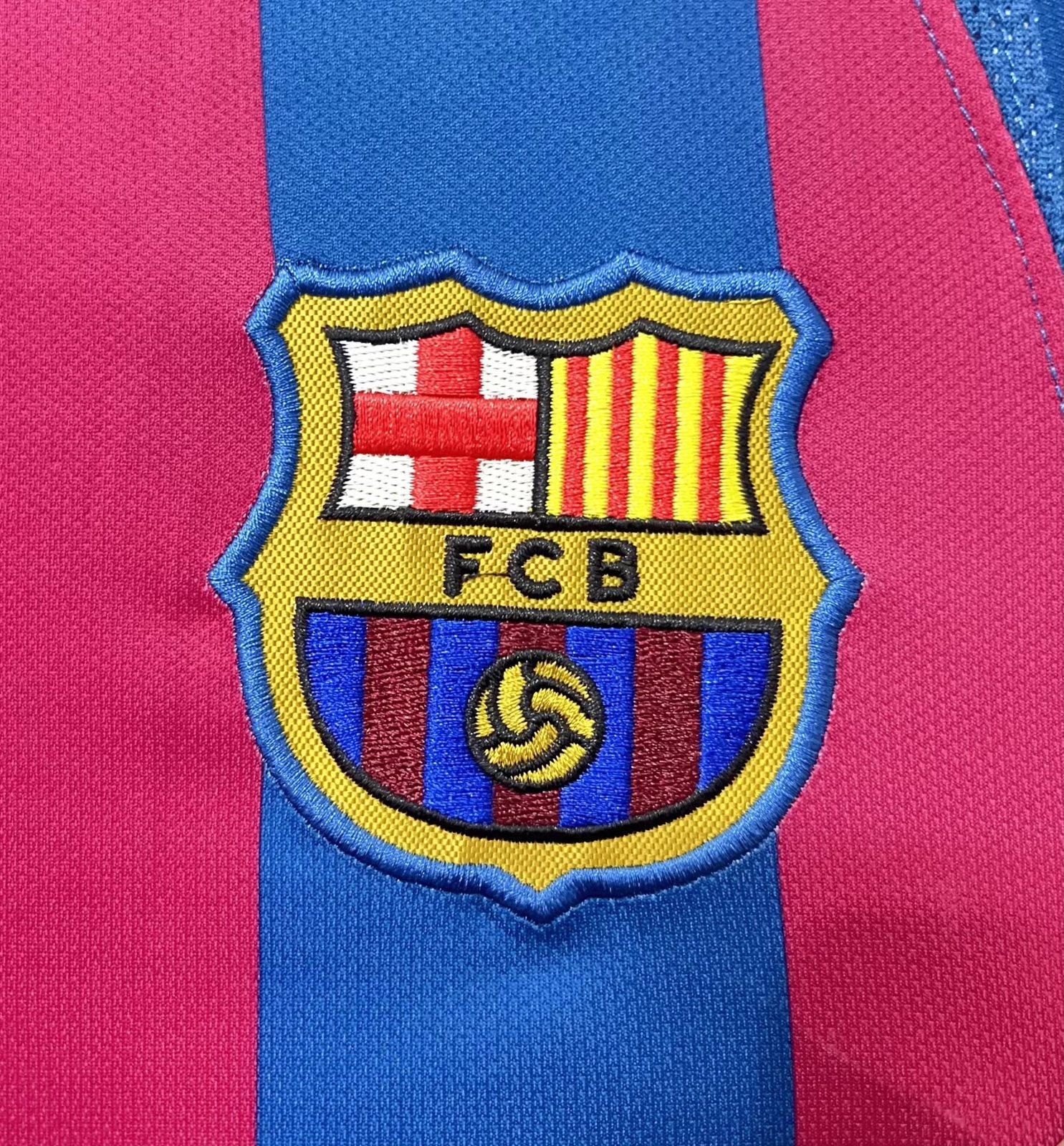 2005-06 Barcelona Home Long Sleeve Retro Shirt - Champions League Edition