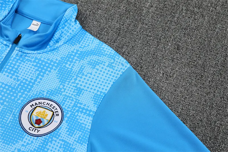 2025-26 Manchester City Light Blue Half-Zip Training Jersey