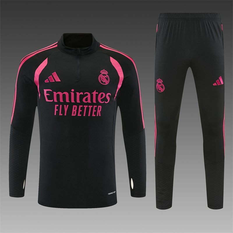 2026-27 Real Madrid Black Half-Zip Training Jersey
