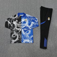 2025-26 Real Madrid Black and Blue Special Edition Half-Draw Training Jersey