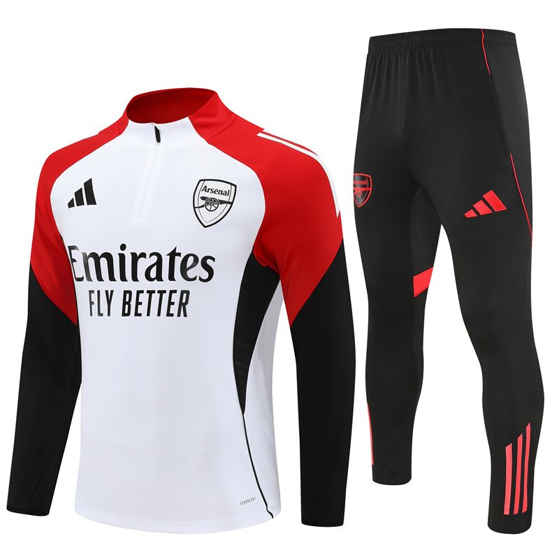 2025-26 Arsenal White Half-Zip Training Jersey