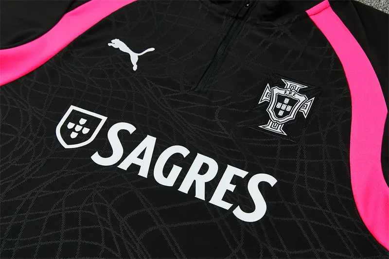 2026-27 Portugal Team Ink Black Half-Zip Training Jersey