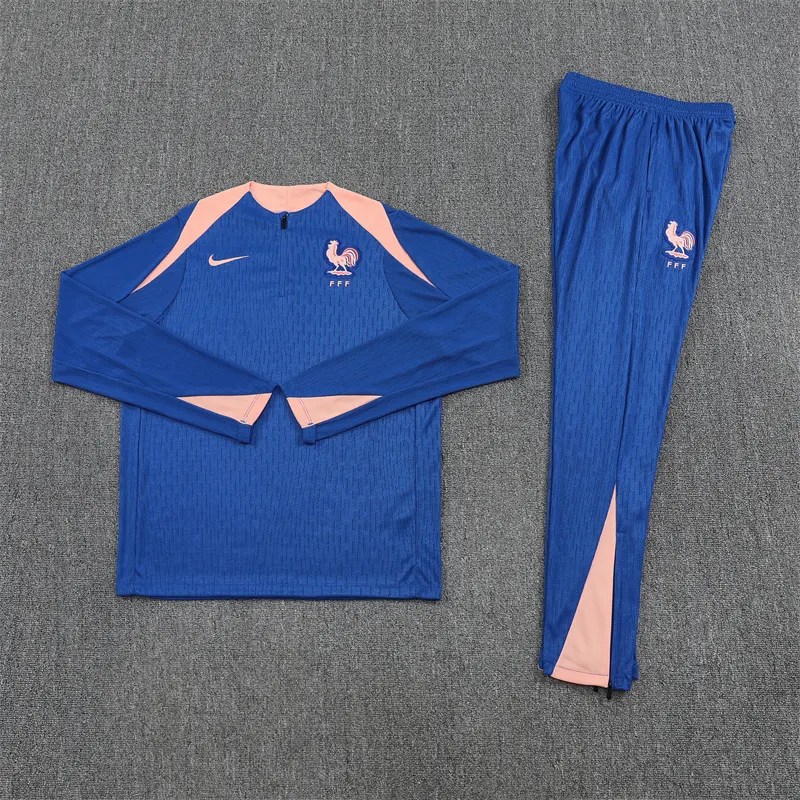 2025-26 France Blue Half-Zip Training Jersey