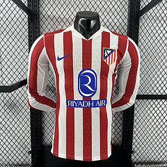 2025-26 Atletico Madrid Home Long Sleeve Shirt - Player Edition