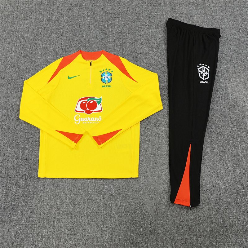 2025-26 Brazil Yellow Half-Zip Training Jersey