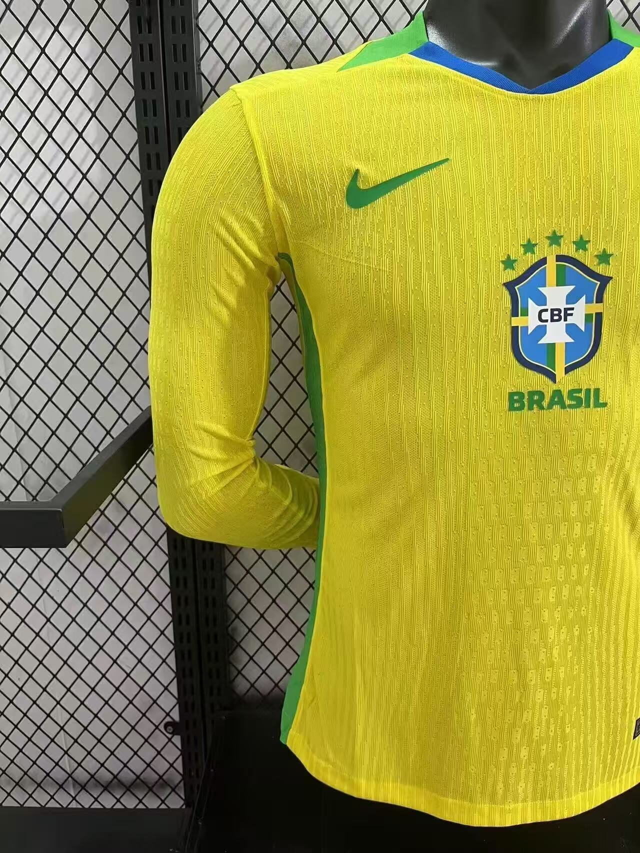 2025-26 Brazil Home Long-Sleeve Jersey – Player Version