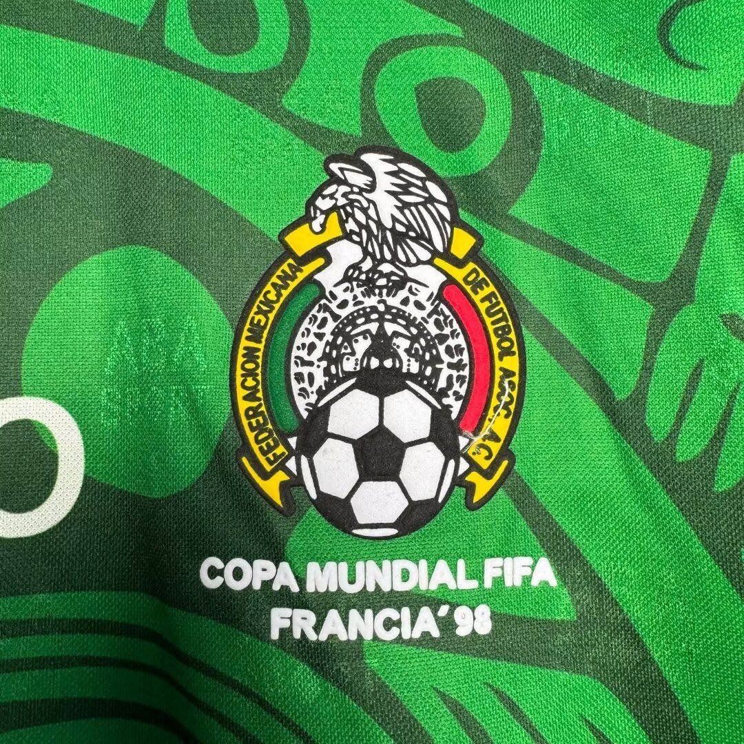 1998 Mexico Home Jacquard Retro Jersey