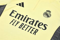 2025-26 Real Madrid Yellow Half-Pull Training Jersey