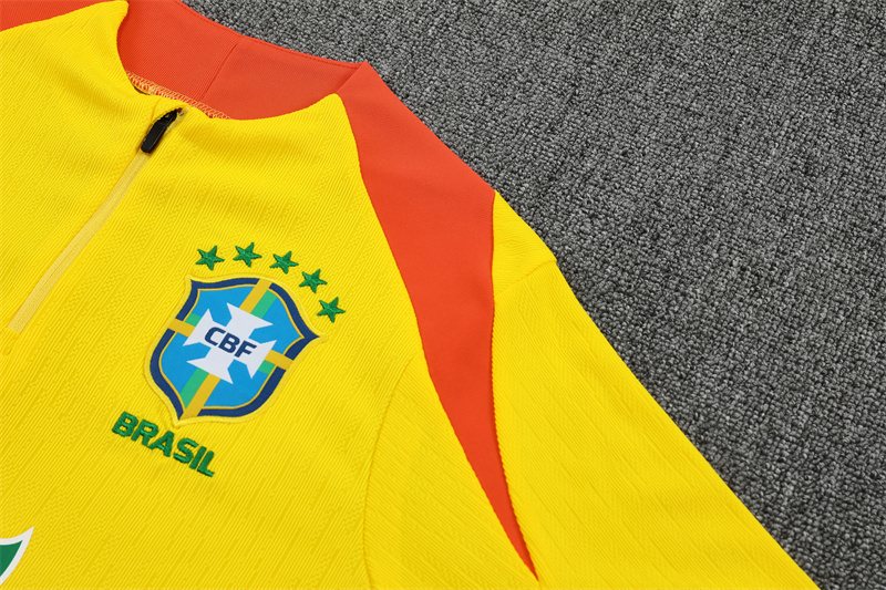 2025-26 Brazil Yellow Half-Zip Training Jersey