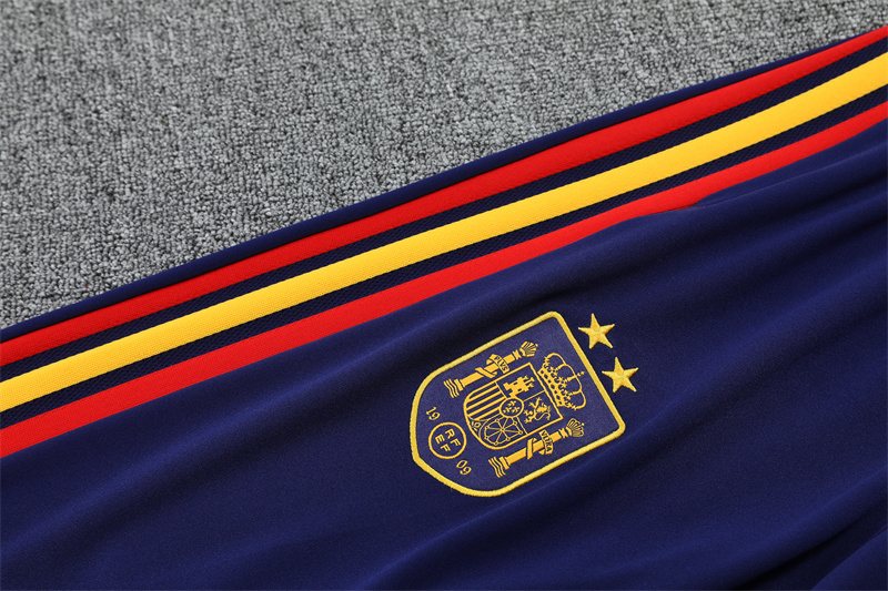 2026-27 Spain Team Lake Blue Half-Zip Training Jersey (Two Stars)