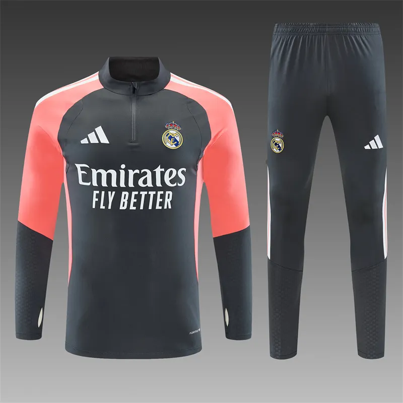 2026-27 Real Madrid Dark Grey Half-Zip Training Jersey