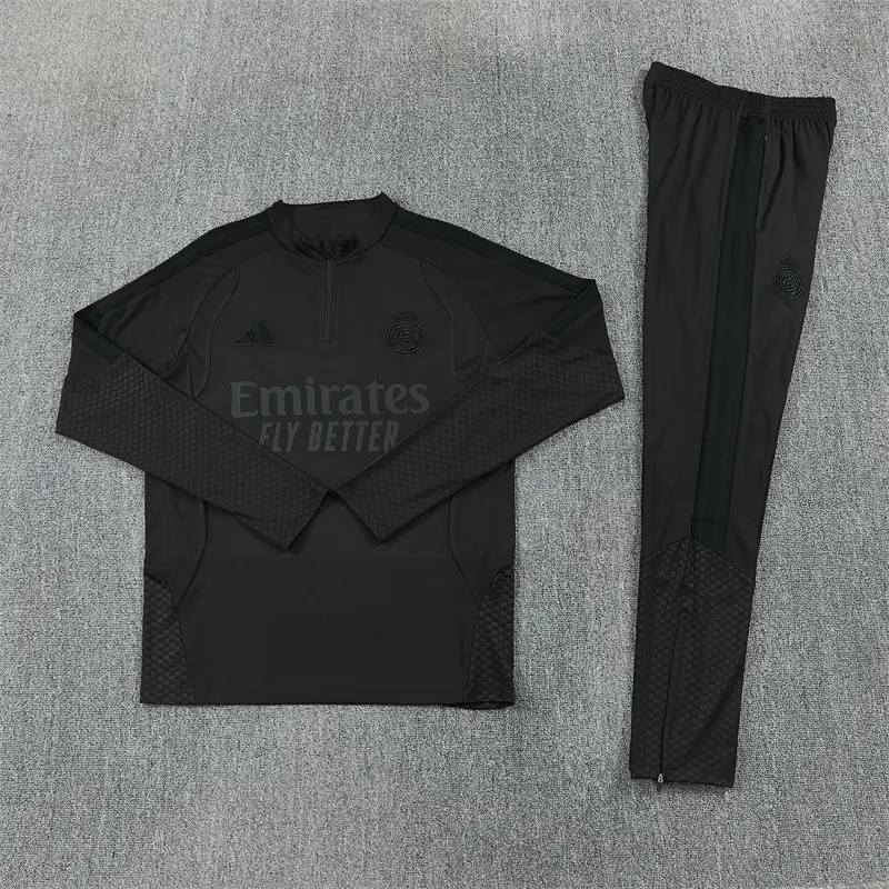 2026-27 Real Madrid Black Half-Zip Training Jersey