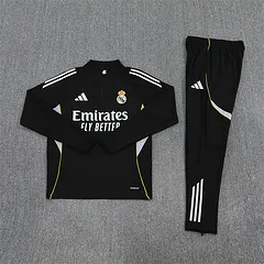 2025-26 Real Madrid Black Half-Pull Training Jersey