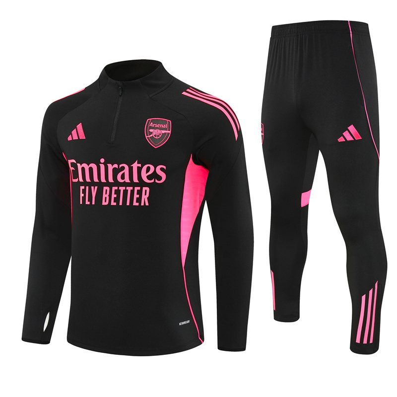 2025-26 Arsenal Black Half-Zip Training Kit