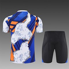 2025-26 Real Madrid yellow blue short sleeve training jersey