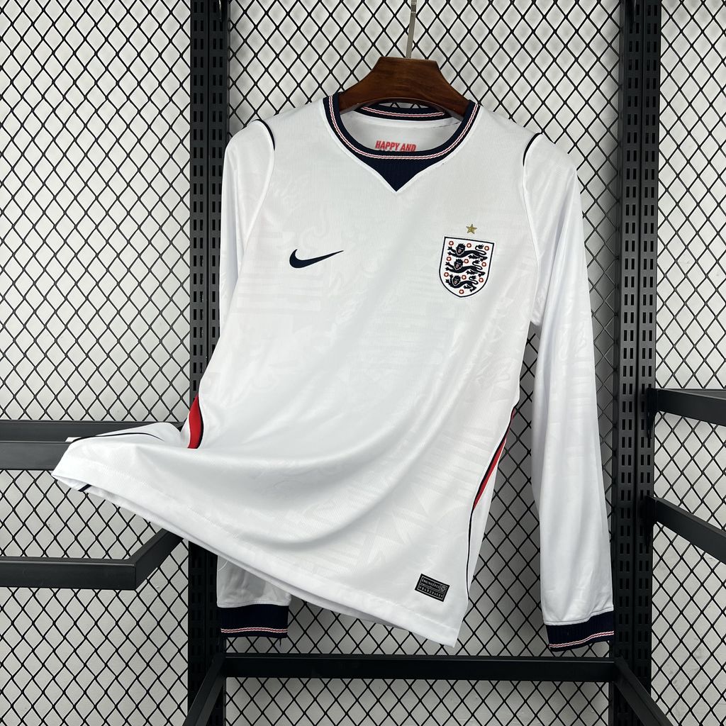 2026-27 England Home Long-Sleeve Jersey - Fan Edition