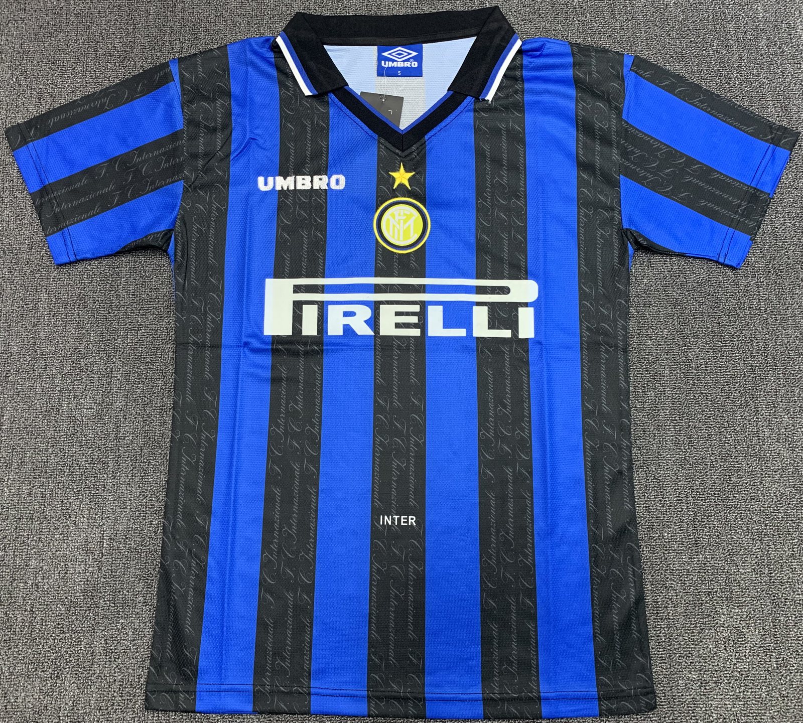 1997-98 Inter Milan home blue and black retro jersey