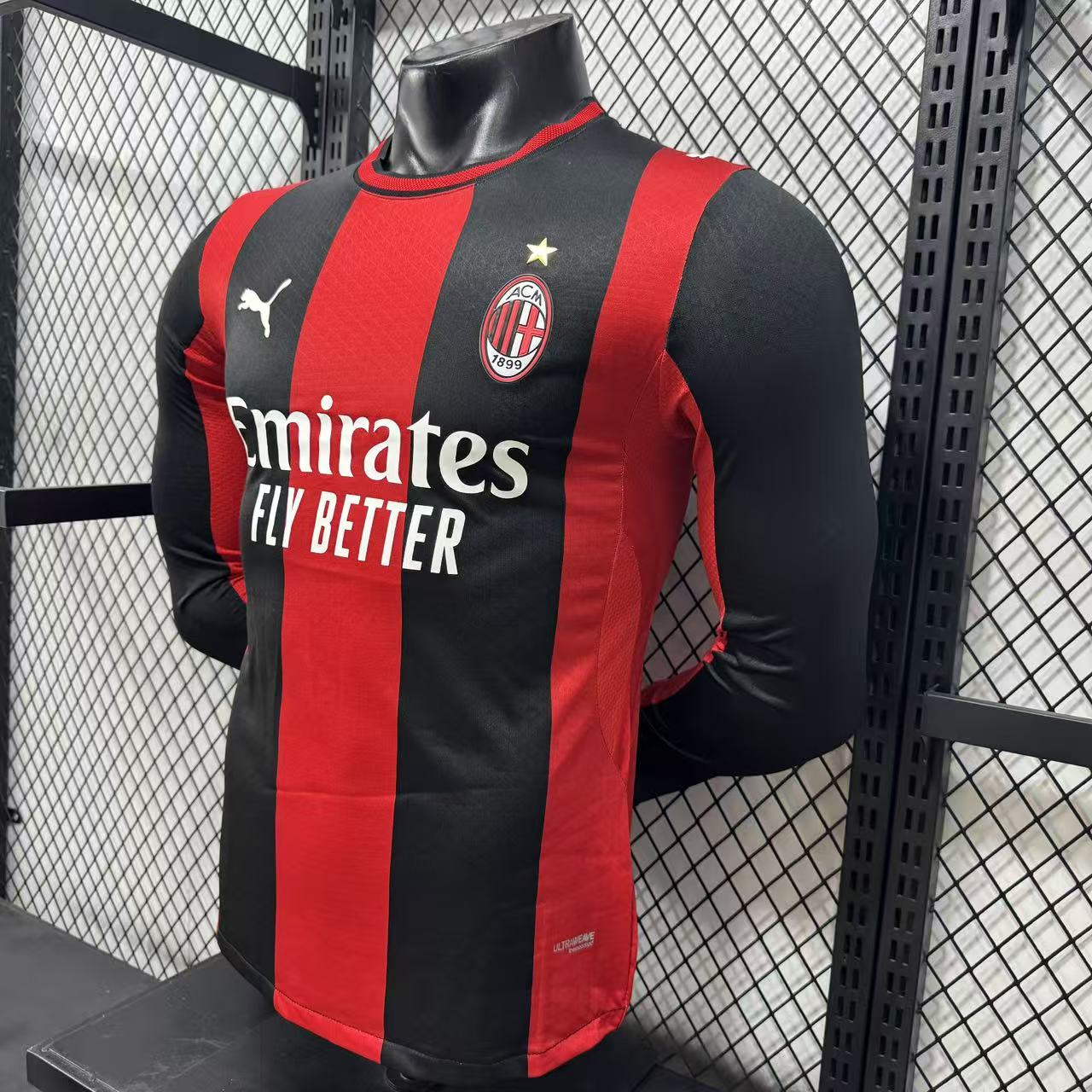 2026-27 AC Milan Home Long-Sleeve Jersey – Player Version