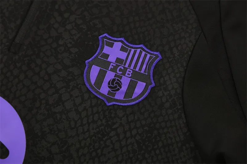 2025-26 Barcelona Black Half-Zip Training Jersey