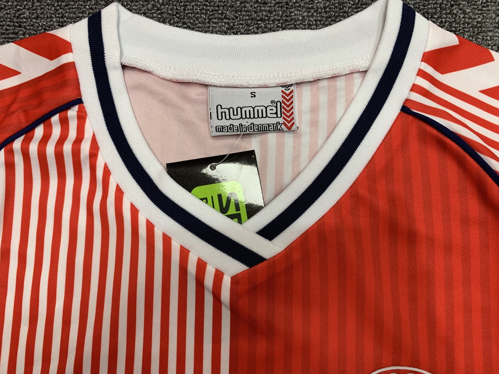 1986 Denmark home red and white retro jersey