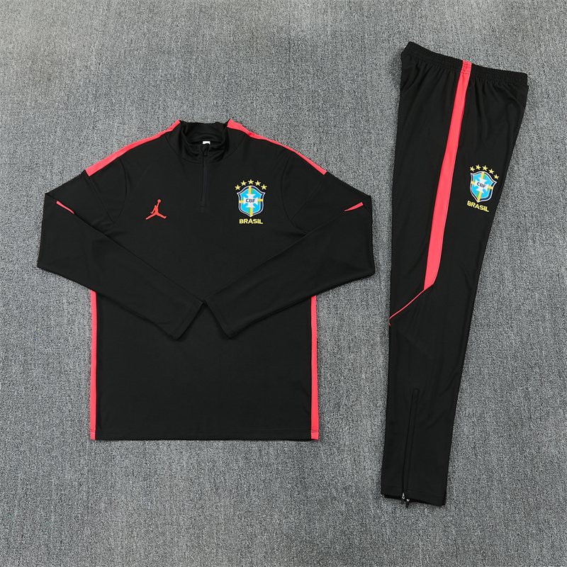 2026-27 Brazil Black Half-Zip Training Jersey