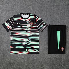 2025-26 Portugal Green and Black [Camouflage] Short Sleeve Training Jersey