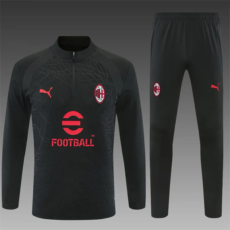 2026-27 AC Milan Black Half-Zip Long-Sleeve Training Jersey
