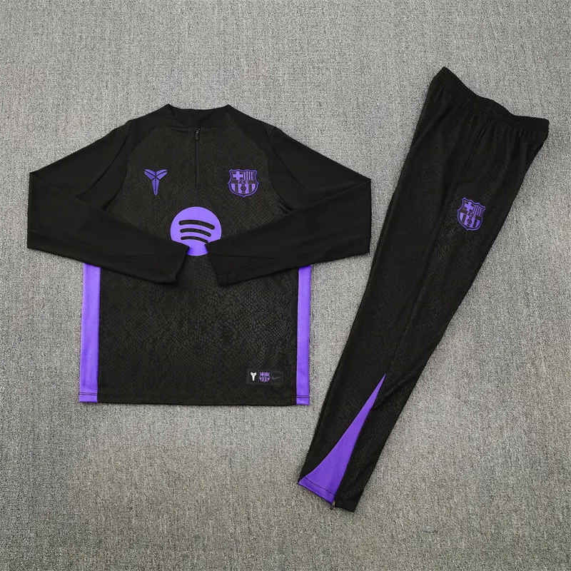2025-26 Barcelona Black Half-Zip Training Jersey
