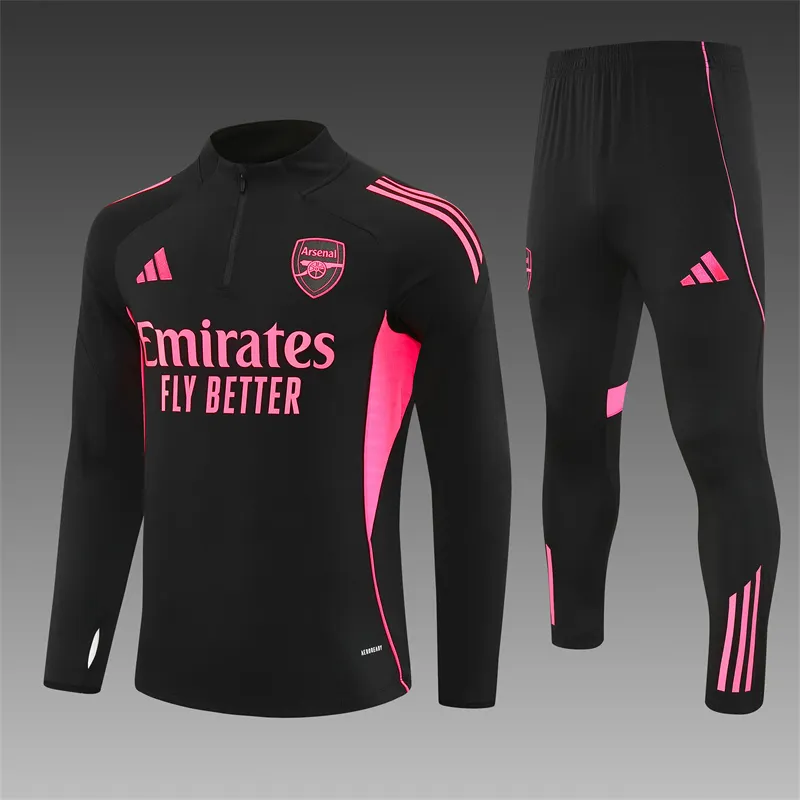 2025-26 Arsenal Black Half-Zip Training Kit