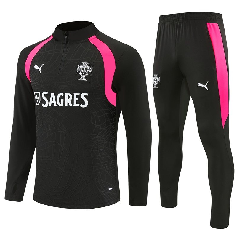 2026-27 Portugal Team Ink Black Half-Zip Training Jersey