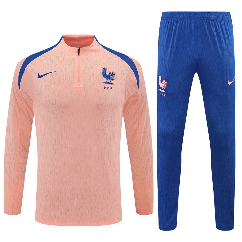 2025-26 France Light Pink Half-Zip Training Jersey