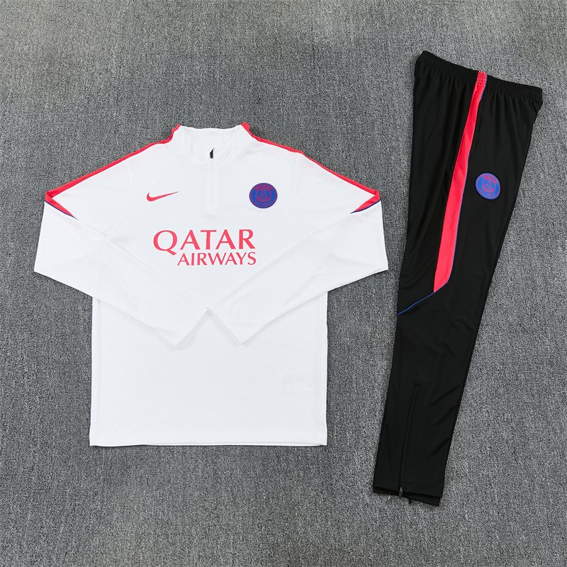 2026-27 Paris White Half-Zip Training Jersey