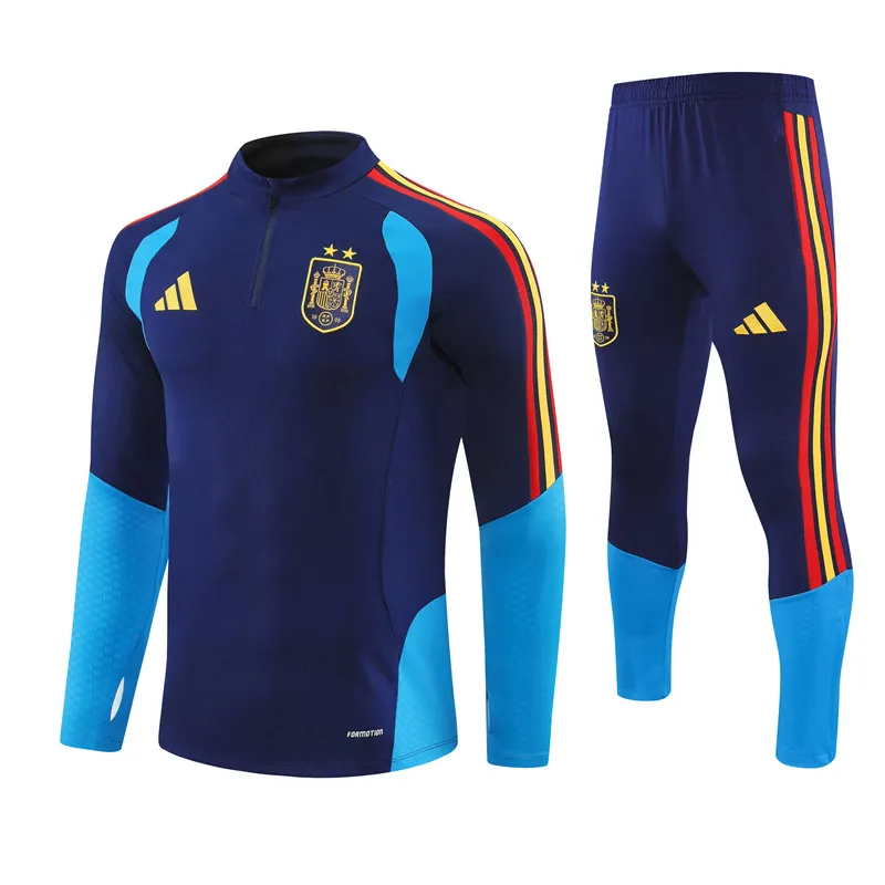 2026-27 Spain Royal Blue Half-Zip Training Jersey (Two Stars)