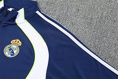 2025-26 Real Madrid Royal Blue Retro Half-Draw Training Jersey