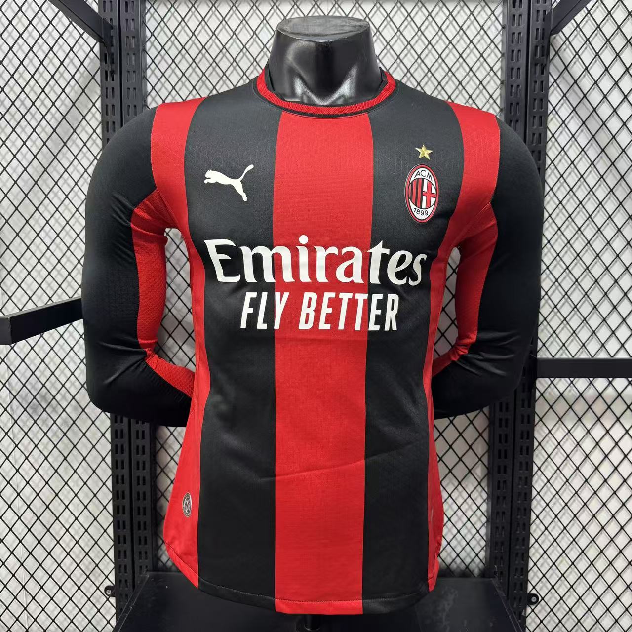 2026-27 AC Milan Home Long-Sleeve Jersey – Player Version