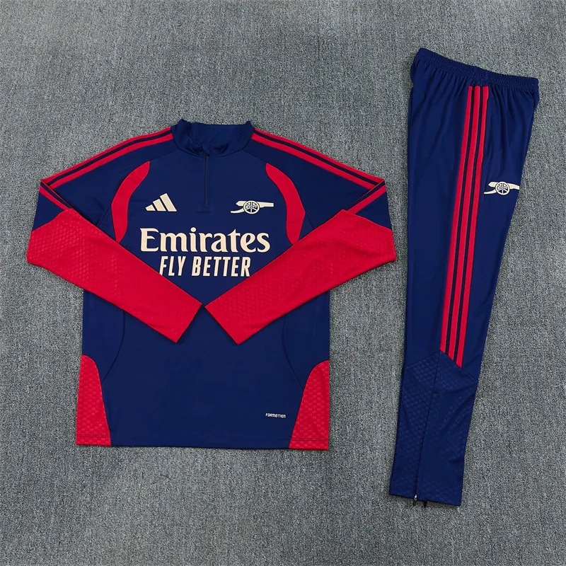 2026-27 Arsenal royal blue half-zip training kit