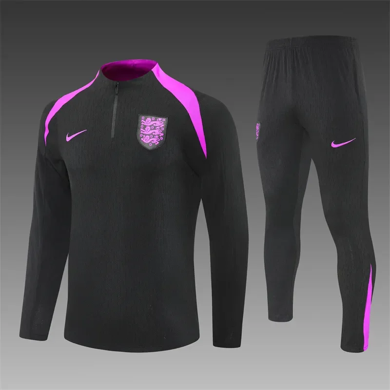 2025-26 England Black Half-Zip Training Jersey