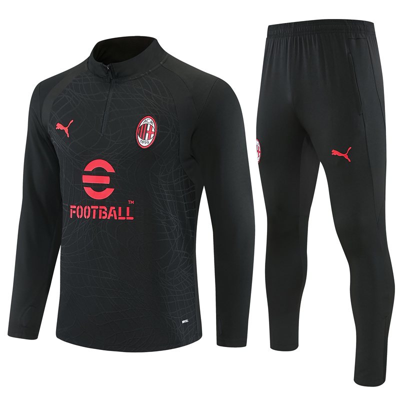 2026-27 AC Milan Black Half-Zip Long-Sleeve Training Jersey